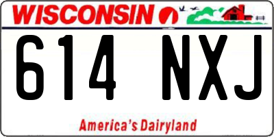 WI license plate 614NXJ