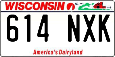 WI license plate 614NXK