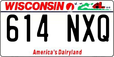WI license plate 614NXQ