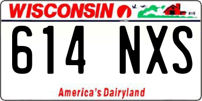 WI license plate 614NXS