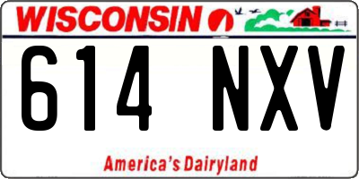 WI license plate 614NXV