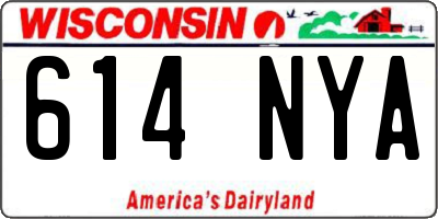 WI license plate 614NYA