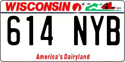 WI license plate 614NYB