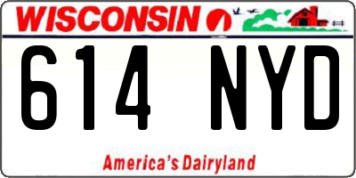 WI license plate 614NYD