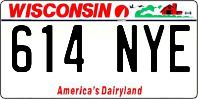 WI license plate 614NYE