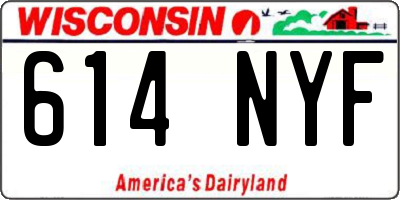 WI license plate 614NYF