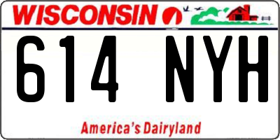WI license plate 614NYH
