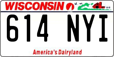 WI license plate 614NYI