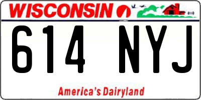 WI license plate 614NYJ