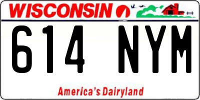 WI license plate 614NYM