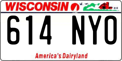 WI license plate 614NYO