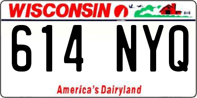 WI license plate 614NYQ