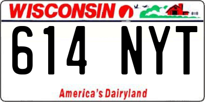 WI license plate 614NYT