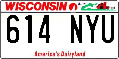 WI license plate 614NYU