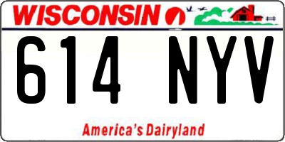 WI license plate 614NYV