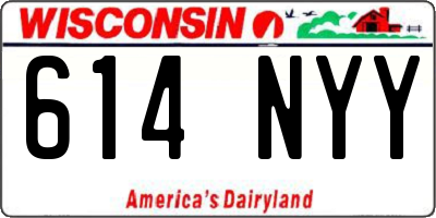 WI license plate 614NYY