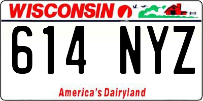 WI license plate 614NYZ