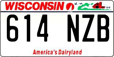 WI license plate 614NZB