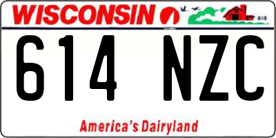 WI license plate 614NZC
