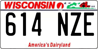 WI license plate 614NZE