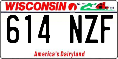 WI license plate 614NZF