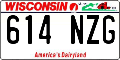 WI license plate 614NZG
