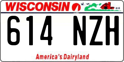 WI license plate 614NZH