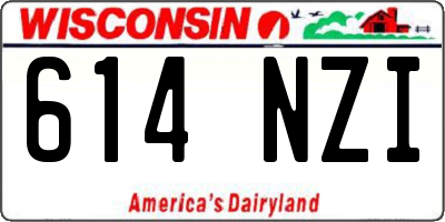 WI license plate 614NZI