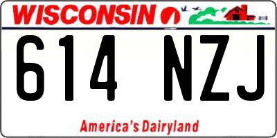 WI license plate 614NZJ