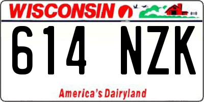 WI license plate 614NZK