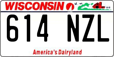 WI license plate 614NZL