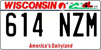 WI license plate 614NZM