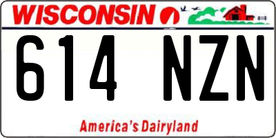 WI license plate 614NZN