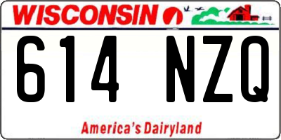 WI license plate 614NZQ
