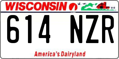 WI license plate 614NZR
