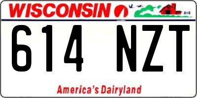 WI license plate 614NZT