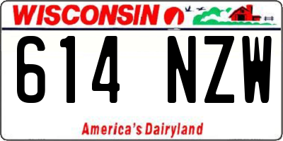 WI license plate 614NZW