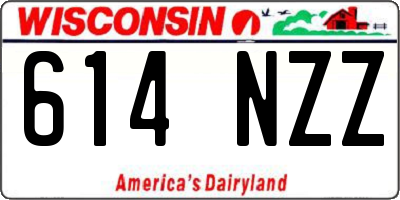 WI license plate 614NZZ