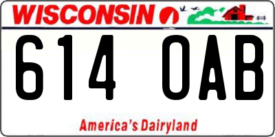 WI license plate 614OAB