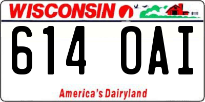 WI license plate 614OAI