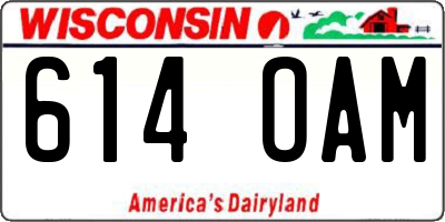 WI license plate 614OAM