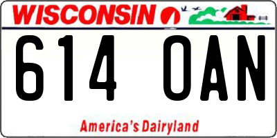 WI license plate 614OAN