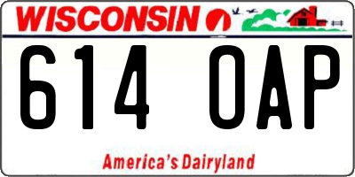WI license plate 614OAP