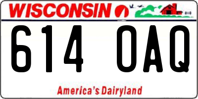 WI license plate 614OAQ