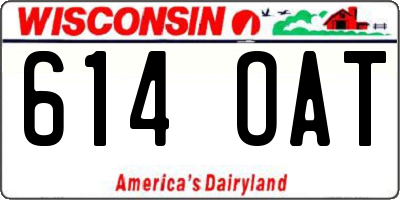 WI license plate 614OAT