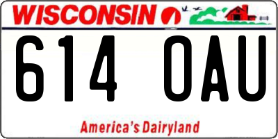 WI license plate 614OAU