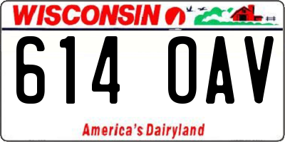 WI license plate 614OAV