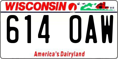 WI license plate 614OAW