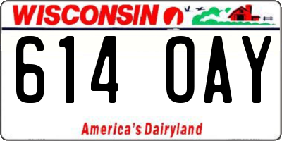 WI license plate 614OAY