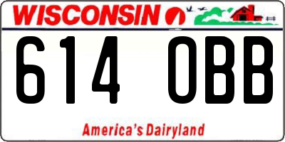 WI license plate 614OBB